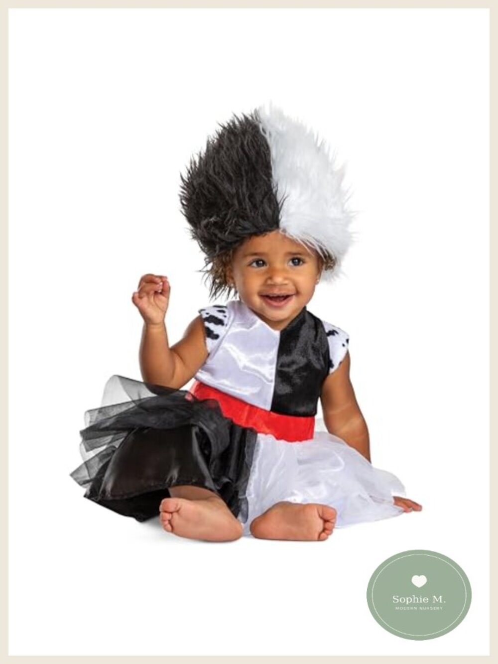 Baby Cruella Classic Infant Costume - Disney Halloween Outfit with Wig